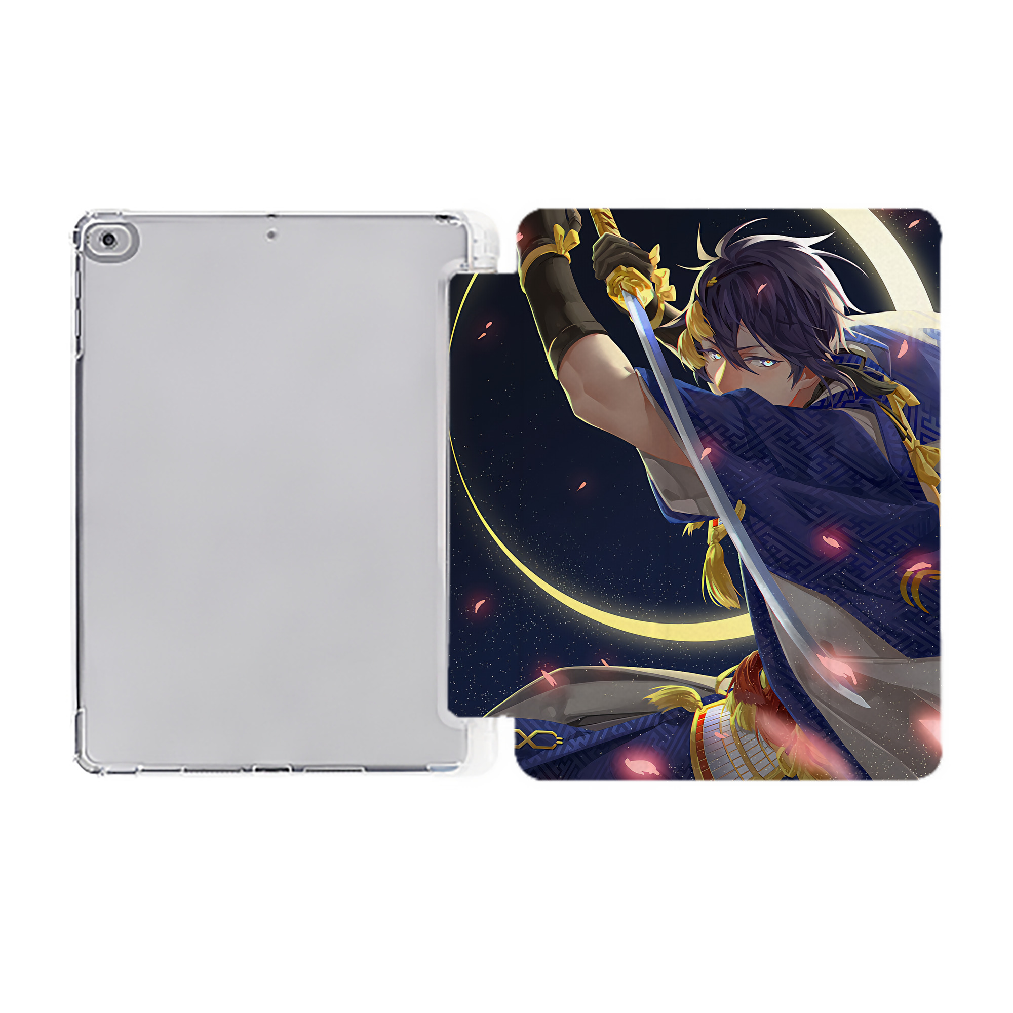 （画像用） 刀剣乱舞 Touken Ranbu IPad ケース ペン収納付き 三つ折りスタンド PUレザー×シリコン 対応機種9.5/10.5/10.9インチ